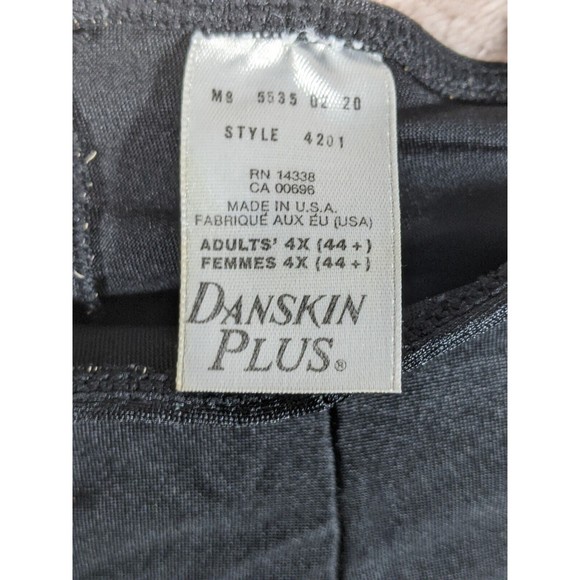 Vintage 80's Danskin Plus 4X Black Nylon Workout Exercise Leggings Pants - Picture 7 of 7